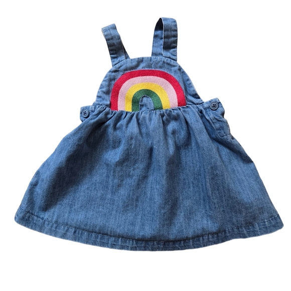 Hanna Andersson Other - 🌈 Hanna Andersson denim rainbow overall dress